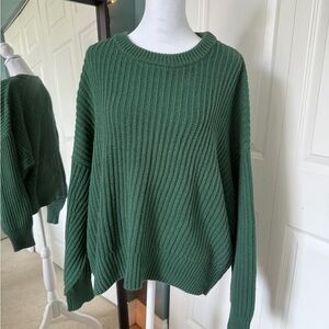 Forest Green Cable Knit Sweater - size XXL